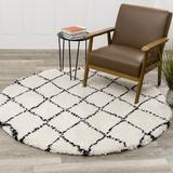 Black/White 63 x 1.38 in Area Rug - Wade Logan® Lydon Soft Geometric Ivory/Black Indoor Area Rug, Polypropylene | 63 W x 1.38 D in | Wayfair