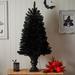 The Holiday Aisle® 4' H Black Spruce Cashmere Christmas Tree w/ 100 LED Lights in Black/Orange | 23 W x 23 D in | Wayfair