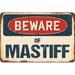 SignMission Beware of Mastiff Sign Plastic in Blue/Brown/Red | 8 H x 12 W x 0.1 D in | Wayfair Z-D-8-BW-Mastiff