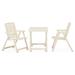 Arlmont & Co. 3 Piece Folding Bistro Set Plastic Plastic in White | 31.89 W x 22.05 D in | Outdoor Furniture | Wayfair