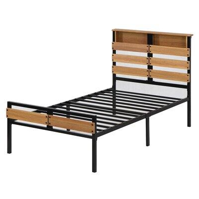 17 Stories Metal Wooden Frame Twin Bed, Wayfair Twin White Bed Frame
