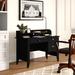 Winston Porter Braesen Executive Desk w/ Hutch Wood in Black | 36.25 H x 47.25 W x 21.5 D in | Wayfair 14BED1D3155D4D96B4FF90004BDA0219