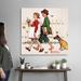 Red Barrel Studio® Young Love: Walking To School Canvas Wall Art Canvas in White | 36 H x 36 W x 1.25 D in | Wayfair