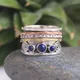 Bague Lapis Lazuli à trois tons bande de méditation anneaux d'anlande Boho bandes tournantes