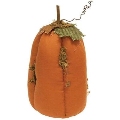 Mossy Orange Stuffed Pumpkin 4.75" x 9" - 4.75"L x 4.75"W x 9"H