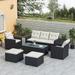 6-piece All-Weather Wicker PE rattan Patio Outdoor Sofa Conversation Sectional Set