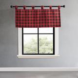 Eddie Bauer Mountain Plaid Red Tab Top Window Valance - 50 x 20