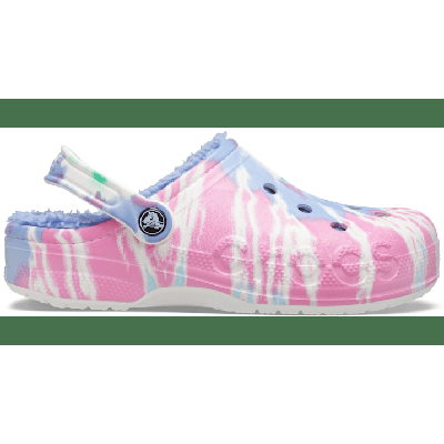Crocs Pink Lemonade / Multi Baya Lined Tie-Dye Graphic Clog Shoes
