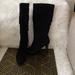 Nine West Shoes | Black Suede-Like Slouchy Boots. Size 8.5. | Color: Black | Size: 8.5