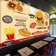 MUMUWUSG 3D Effect Photo Wallpaper Restaurant Burger Hot Dog Bread Wallpaper 3D Panoramic Wall Tapestry Photo Wallpaper Mural Large Mural Bedroom Eco-Friendly Wallpaper Decoration 460X280Cm