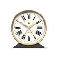 NEWGATE® Hotel Alarm Clock - Art Deco Alarm Clock - Round Alarm Clock - Analogue No-Tick Alarm Clock - Small Alarm Clock - Arabic Dial - Silicone Finish (Blizzard Grey)