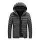 HULKAY Fall Winter Removable Hooded Down Jackets for Mens Basic Solid Color Lightweight Puffer Jacket Zip Up Quilted Coat(Gray,3XL)