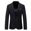 Two Buttons Peak Lapel Men's Jacket Single Breasted Tuxedos Blazer Prom Party Coat Casual Jacket Dinner Coat Black 48 Chest / 42 Waist