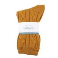 Graham Cashmere - Pure Cashmere Cable Bed Socks - Made in Scotland - Gift Boxed (Gold)