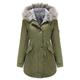 Womens Ladies Coat Warm Winter Long Jacket Hooded Overcoat Cotton Long Puffer Coats Parka with Fake fur Hood