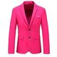 Two Buttons Peak Lapel Men's Jacket Single Breasted Tuxedos Blazer Prom Party Coat Casual Jacket Dinner Coat Hot Pink 42/36