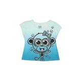 Justice Short Sleeve T-Shirt: Blue Ombre Tops - Kids Girl's Size 14