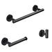 One Stop Outdoor 3 - Piece Bathroom Hardware Set Metal in Black | Wayfair 14800-B