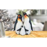 Dovecove 6"H King Penguin Family Statue Lovely Animal Decoration Figurine Resin in Black/White | 6 H x 3.5 W x 3 D in | Wayfair