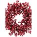 The Holiday Aisle® Frosted Berry Branch 20” Silk Wreath Silk in Red | 20 H x 20 D in | Wayfair 0D8215D012694ABDA36492F42DDF08E9