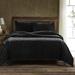 Rosdorf Park Annita Solid Faux Silk Velvet Romantic Western 3 Piece Quilt Set Velvet in Black | Queen Quilt + 2 Standard Shams | Wayfair