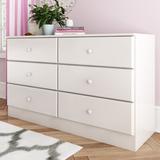 17 Stories Astrid Simplistic 6 Drawer 47.25" W Double Dresser Wood in White | 28.25 H x 47.25 W x 16 D in | Wayfair VVRO2280 27718167