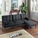 Black/Brown Sectional - Corrigan Studio® Ashmeet 101" Wide Left Hand Facing Sofa & Chaise Linen | 31 H x 101 W x 62 D in | Wayfair