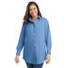 Plus Size Women's Perfect Long-Sleeve Button Down Shirt by Woman Within in French Blue (Size M)