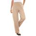 Plus Size Women's 7-Day Knit Ribbed Straight Leg Pant by Woman Within in New Khaki (Size L)