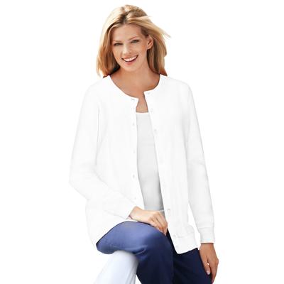 Plus Size Women's Perfect Long-Sleeve Cardigan by Woman Within in White (Size 2X) Sweater