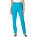 Plus Size Women's Straight-Leg Soft Knit Pant by Roaman's in Ocean (Size M) Pull On Elastic Waist