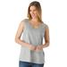 Plus Size Women's Perfect Scoopneck Tank by Woman Within in Heather Grey (Size 4X) Top