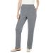 Plus Size Women's 7-Day Knit Ribbed Straight Leg Pant by Woman Within in Medium Heather Grey (Size 6X)
