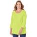 Plus Size Women's Active Slub Scoopneck Tee by Catherines in Safety Yellow (Size 0X)
