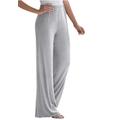 Plus Size Women's Everyday Stretch Knit Wide Leg Pant by Jessica London in Heather Grey (Size 30/32) Soft Lightweight Wide-Leg