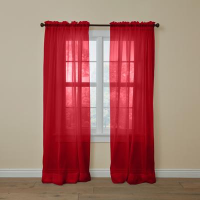 BH Studio Sheer Voile Rod-Pocket Panel Pair by BH Studio in Ruby (Size 120
