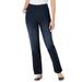 Plus Size Women's Straight Leg Fineline Jean by Woman Within in Indigo Sanded (Size 38 WP)