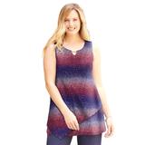 Plus Size Women's Monterey Mesh Tank by Catherines in Red White Blue Dot (Size 0X)