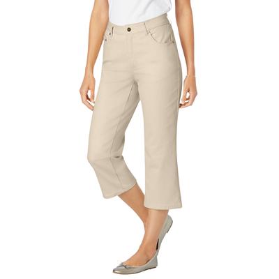 Plus Size Women's Capri Stretch Denim Jean by Woman Within in Natural Khaki (Size 12 WP)