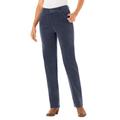 Plus Size Women's Corduroy Straight Leg Stretch Pant by Woman Within in Navy (Size 34 T)