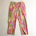 Lilly Pulitzer Pants & Jumpsuits | Nwt Lilly Pulitzer "Lilly Capris" In Guava Green Frogs Palm Trees Foliage Sz 4 | Color: Pink/Yellow | Size: 4