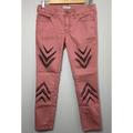 Free People Pants & Jumpsuits | Free People Mauve Pink Chevron Arrow Skinny Pants | Color: Black/Pink | Size: 27