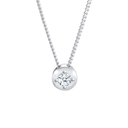 Elli DIAMONDS - Diamant Solitär (0.11 ct.) Klassik 925 Silber Ketten Damen