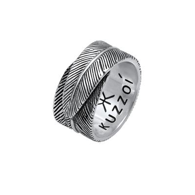 KUZZOI Herren Feder Vintage Trend Oxidiert 925 Silber 64 Image