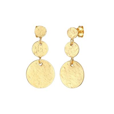 Elli Ohrhänger Plättchen Vintage Antique 925 Silber goldfarben Damen Image
