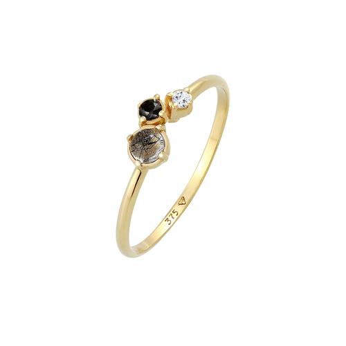 Elli DIAMONDS – Elli DIAMONDS Ring Diamant (0.03 ct.) Topas Turmalin 375er Gelbgold Ringe Damen