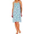 Slenderella Ladies 38" Luxury Green Adjustable Strappy Knee Length Floral Chemise Nightdress Medium 12 14