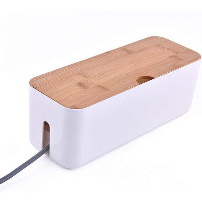 SLEI Cable Management Box Cord Organizer Box To Cover & Hide Power Strips, Wire Storage Box For Extension Cord Power Strip, Wire Management Concea