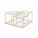 Everly Quinn Premium Materials Frame Coffee Table w/ Storage Glass | 19 H x 34 W x 34 D in | Wayfair DED211637F4545628D32CE23E2D12D67