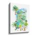 Bayou Breeze Colombia Illustrated Travel Map w/ Roads by Markus Bleichner - Painting on Canvas in Blue | 10 H x 8 W x 2 D in | Wayfair